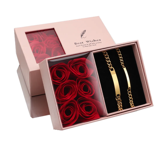 Rose gift box for bracelets